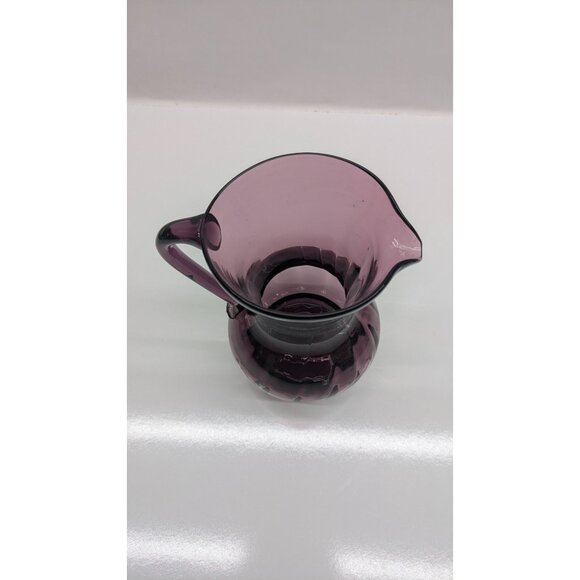 Amethyst Hand-Blown Glass Pitcher Creamer Elegant Vintage - Picture 8 of 11